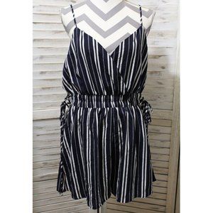 French Kiss stripe cami romper(630)